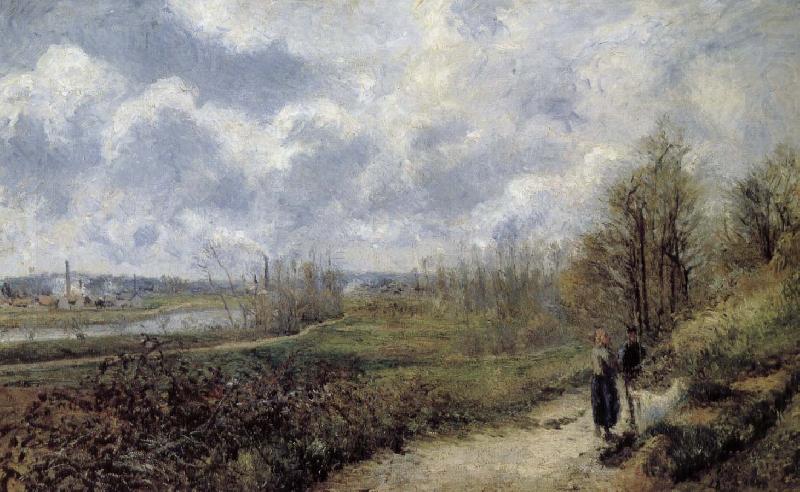Camille Pissarro leading the way Schwarz Metaponto oil painting picture
